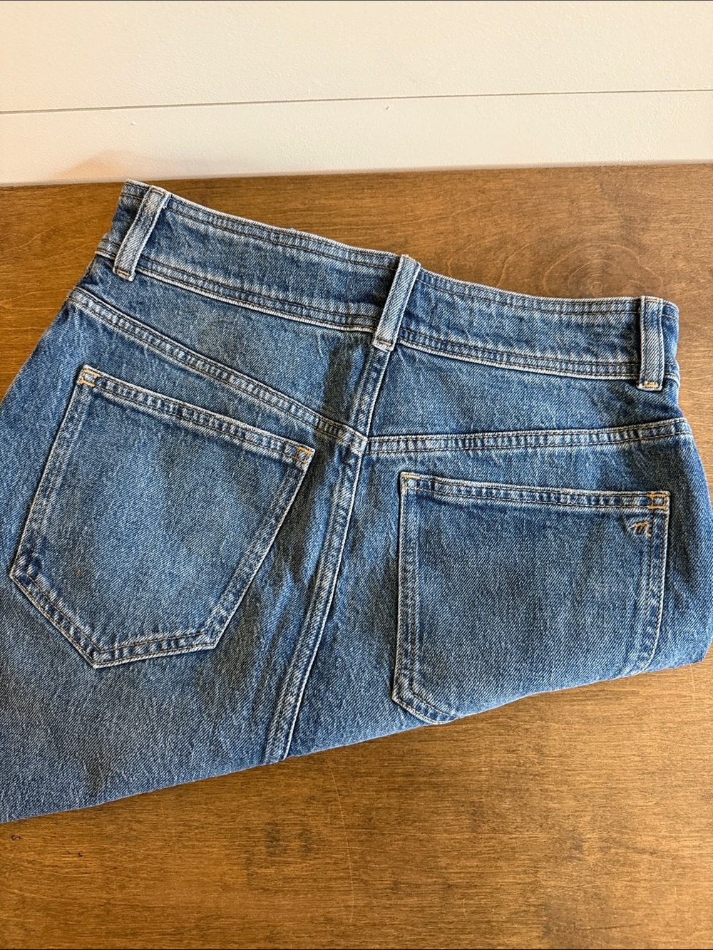 Madewell Women's Blue Button-Front Straight-Leg Denim Skirt - Picture 2 of 3
